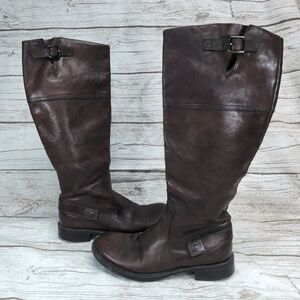 Vic Matie Brown Leather Equestrian Riding Boots Size  35